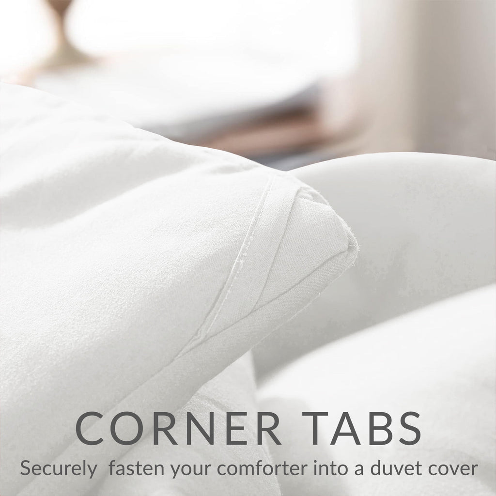 Queen Comforter Set White, 3-Piece Solid Comforter Duvet Insert with Corner Tabs, Lightweight Bedding Down Alternativ... - Image 4