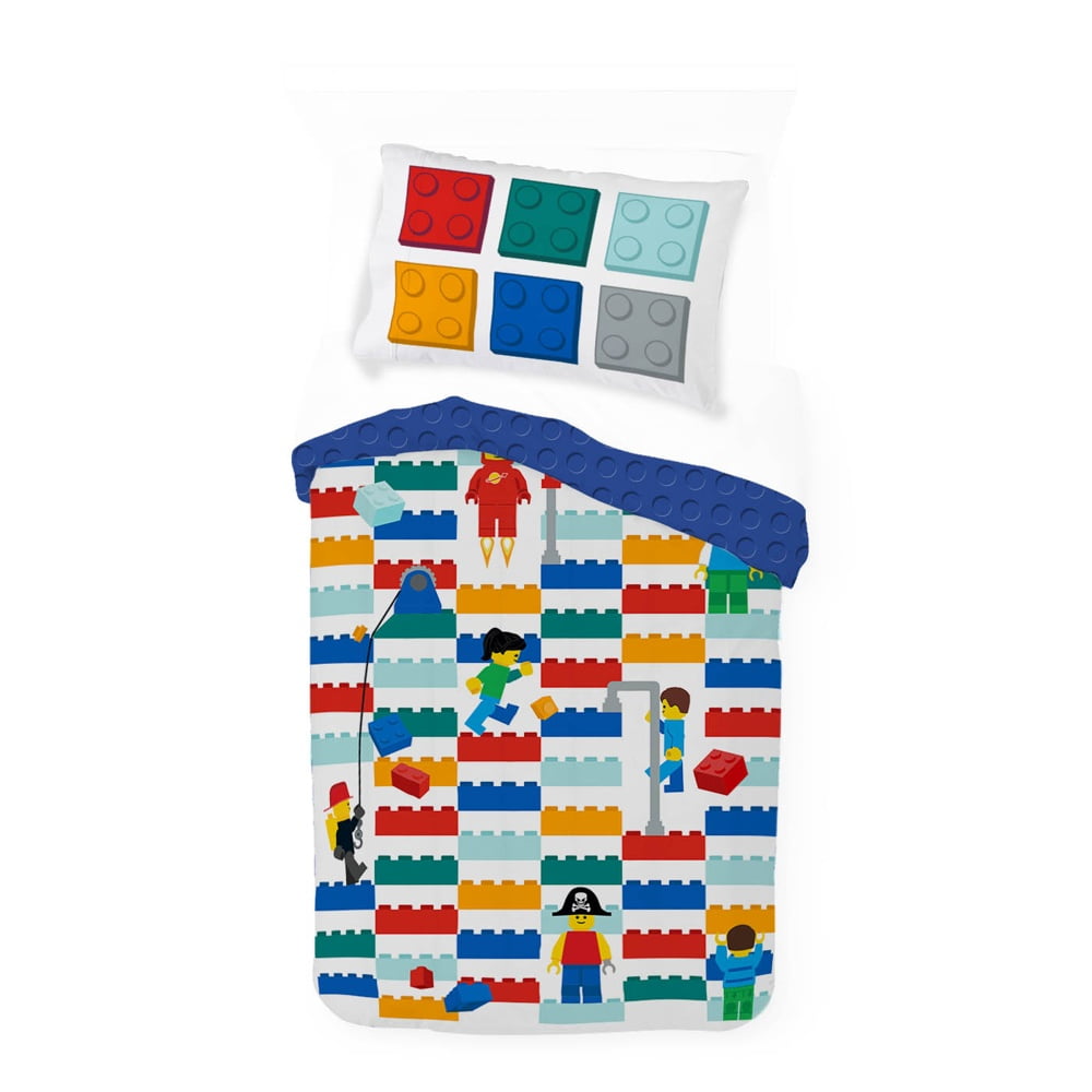 LEGO Kids 2 Piece Multicolor Reversible Comforter and Pillowcase Bedding Set, Twin/Full - Image 5
