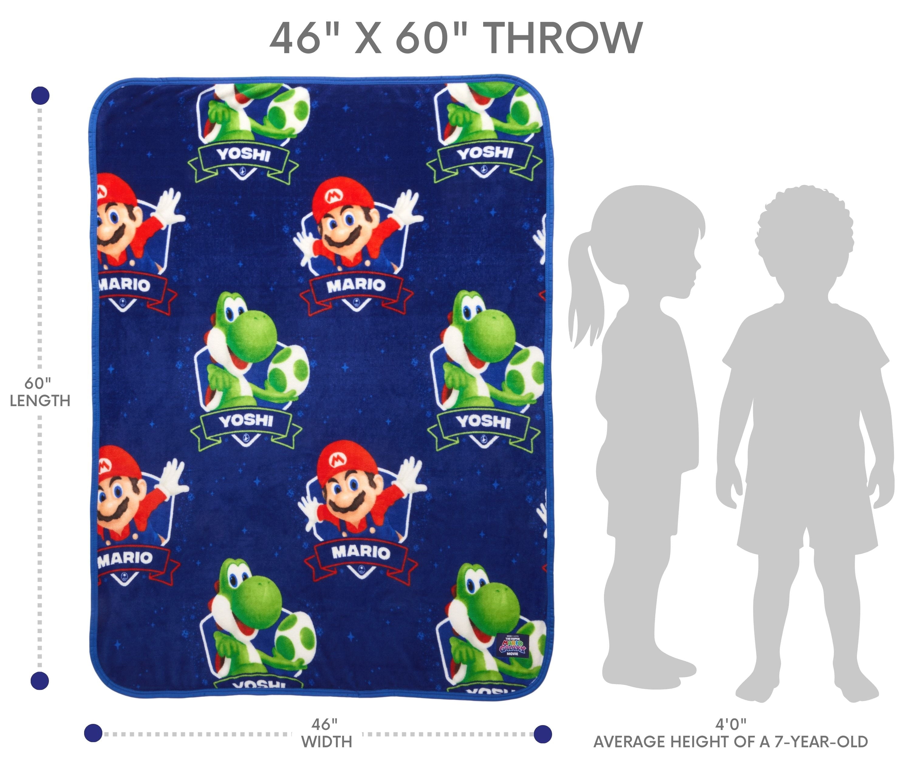 Galaxy Movie Kids Blue Print Fleece Throw Blanket, 46 x 60 - Image 4