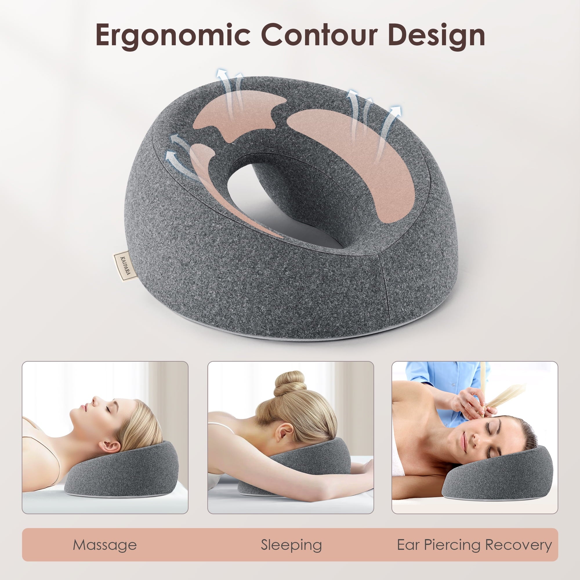 Face Down Pillow Massage Headrest for Bed, Memory Foam Pillow Face Cradle Support for Stomach Sleepers, Eye Post-Surg... - Image 6