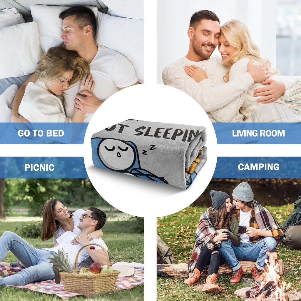 Funny Fathers Day Dad Gifts , Dads Birthday Gifts, Dad is Not Sleeping Blanket, Super Soft Throws Blanket for Napping - Image 6