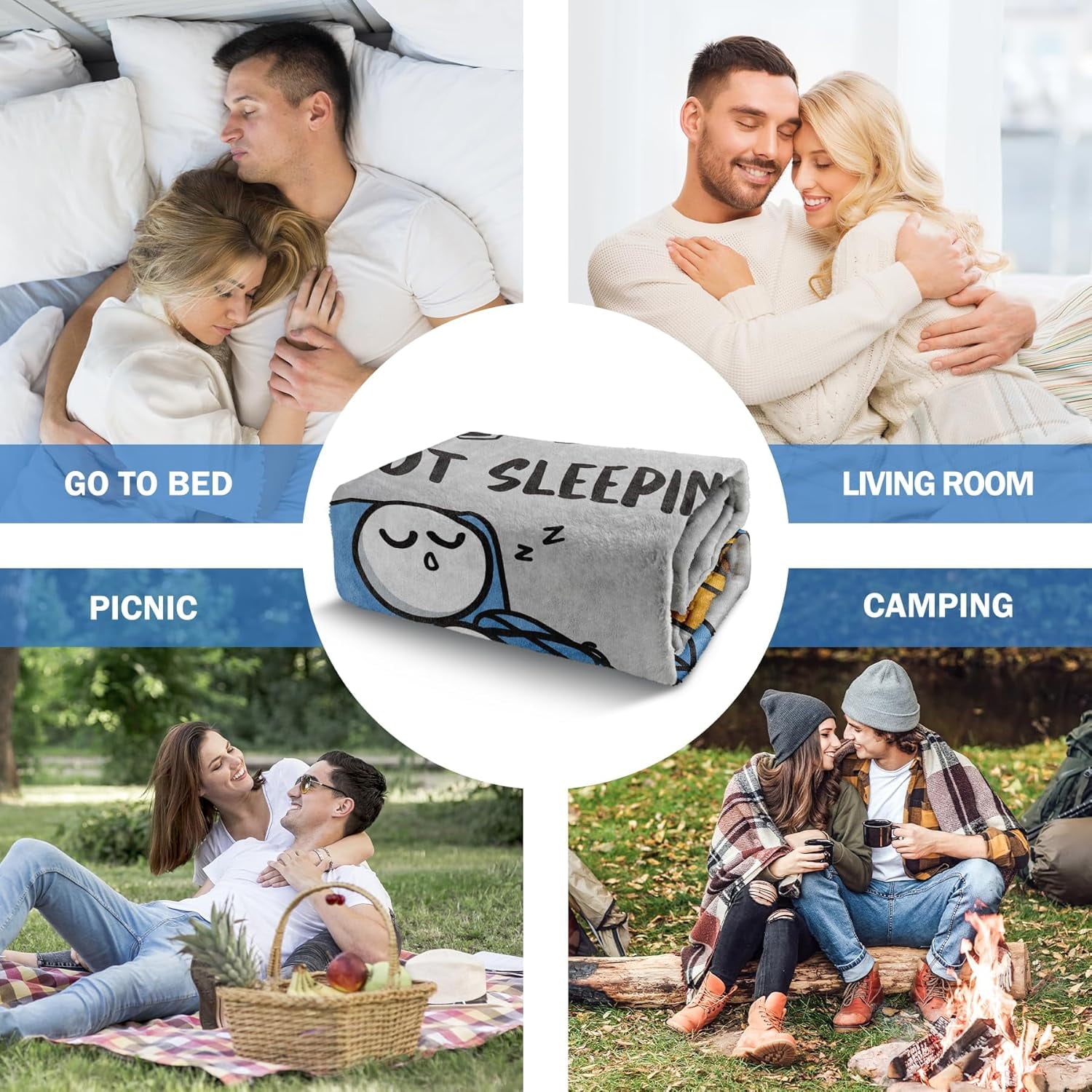 Funny Fathers Day Dad Gifts , Dads Birthday Gifts, Dad is Not Sleeping Blanket, Super Soft Throws Blanket for Napping - Image 6