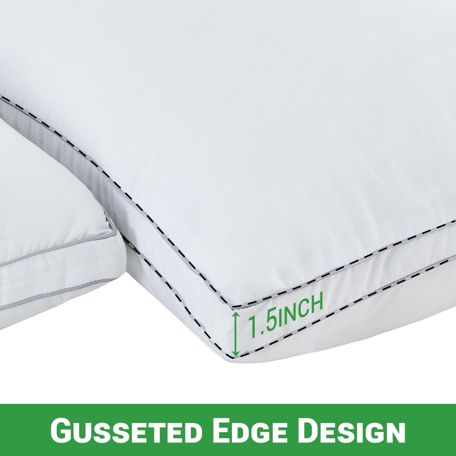 2 Pack Pillows for Bed, Standard Size Pillows Insert for Side and Back Sleepers, Soft Down Alternative Microfiber Fil... - Image 5