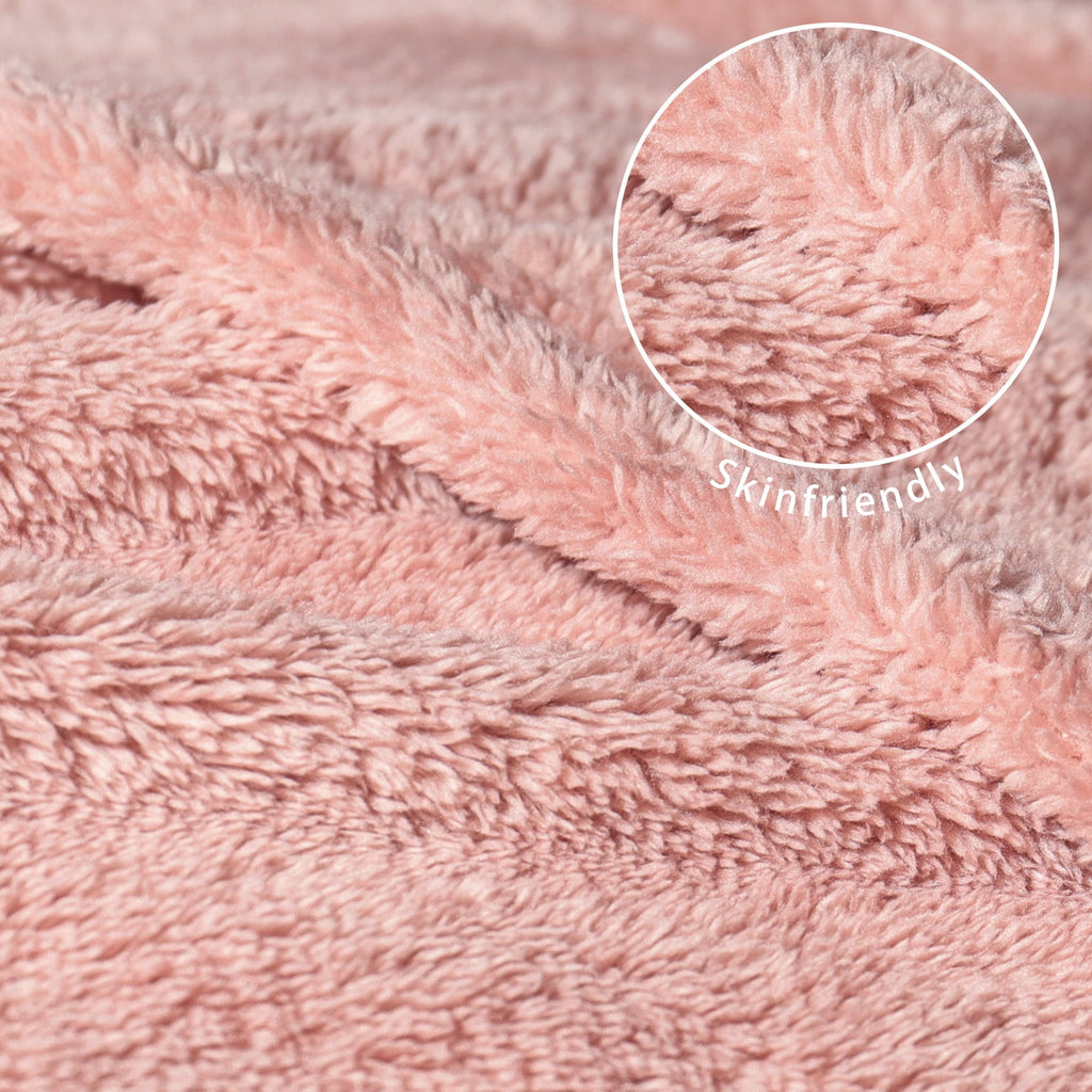 Exclusivo Mezcla Soft Fleece Throw Blanket for Couch, Super Soft Velvet Plush Bed Blanket, 50x60 Inches, Pink - Image 4