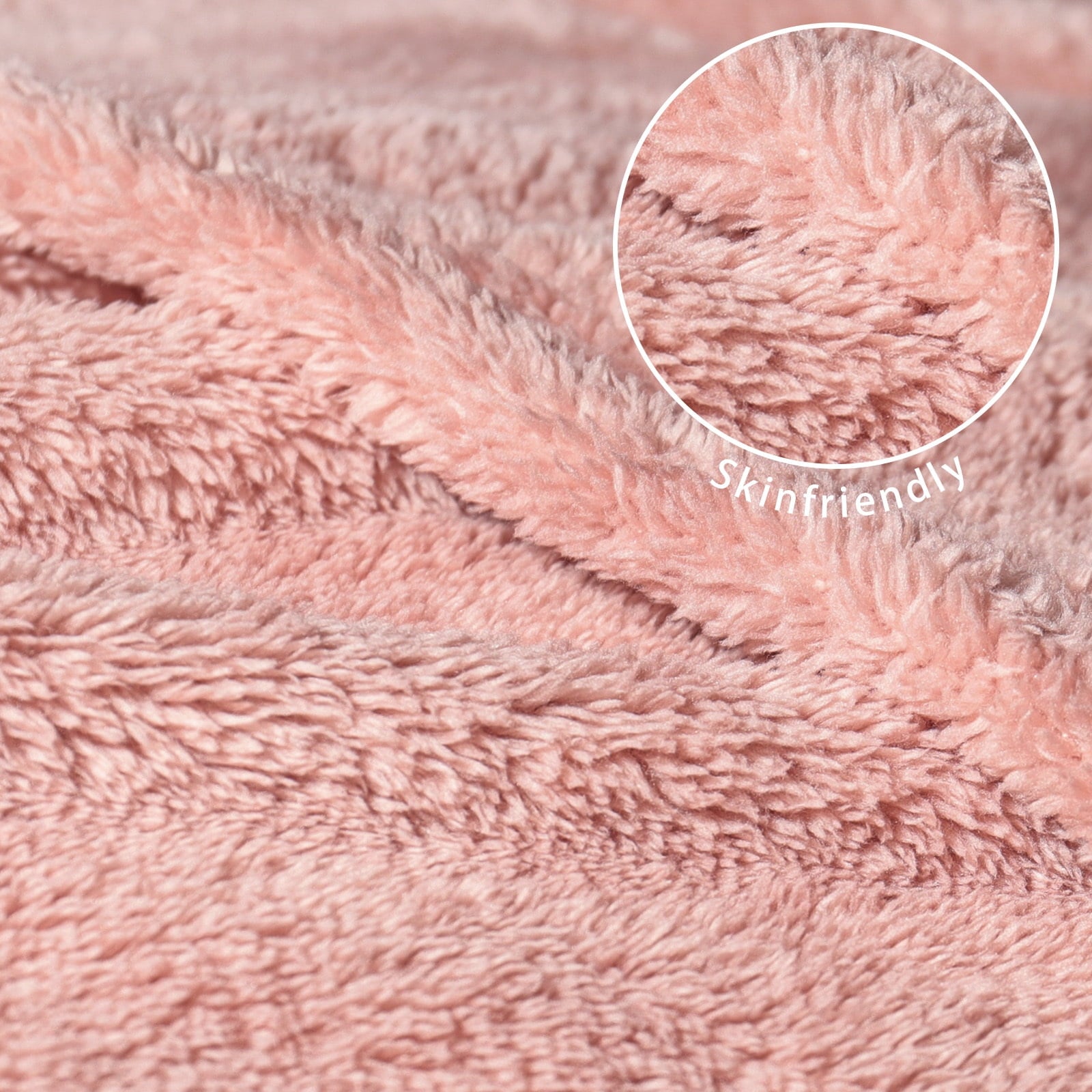 Exclusivo Mezcla Soft Fleece Throw Blanket for Couch, Super Soft Velvet Plush Bed Blanket, 50x60 Inches, Pink - Image 4