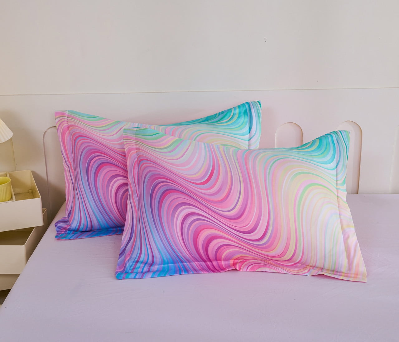 Koniroom 3-Piece Abstract Tie Dye Comforter Set, Blue Pink Purple, Kids Bedding Set for Girls Full/Queen Size - Image 5