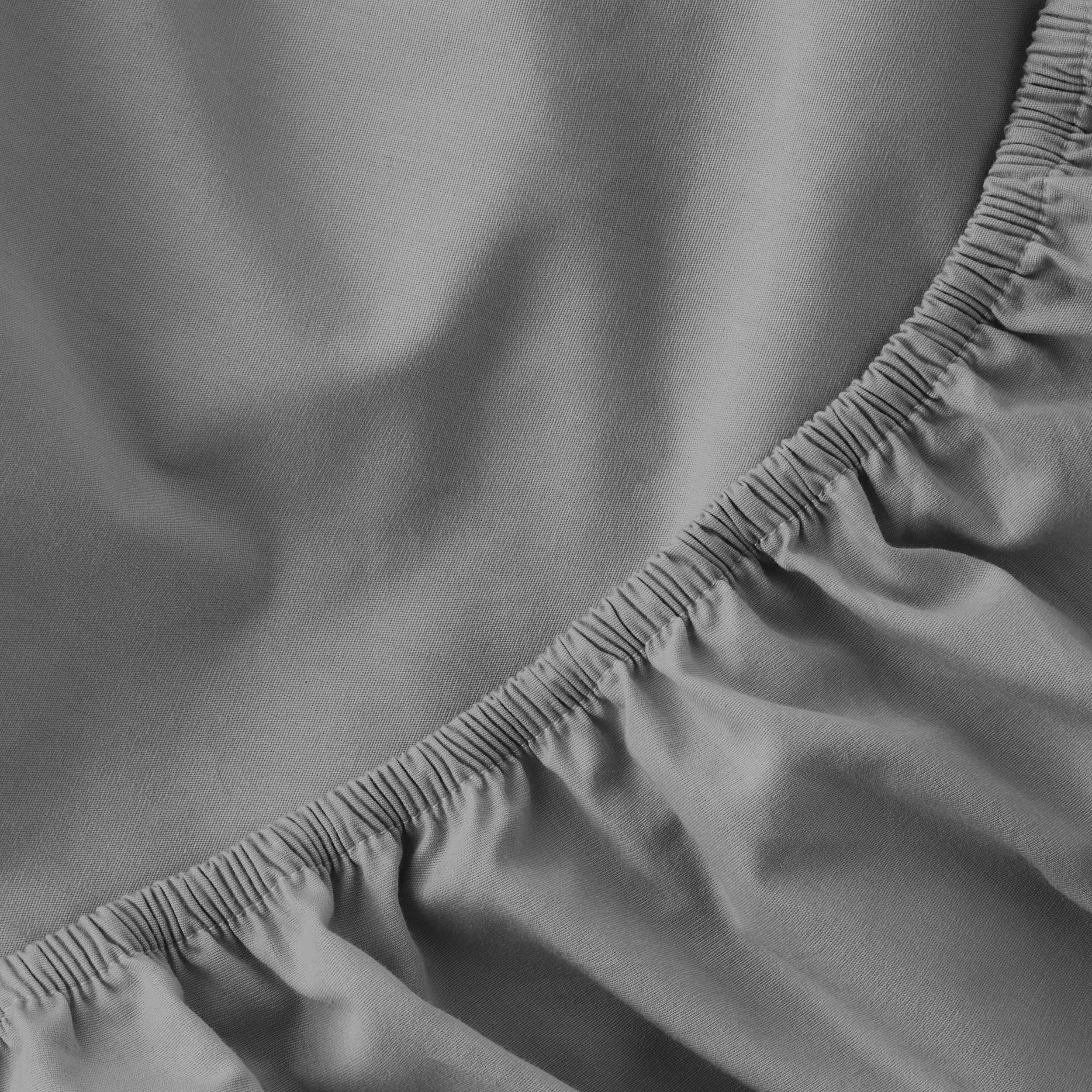 Mainstays Easy Care 300 Thread Count Solid Soothing-Gray CVC Cotton Blend Fitted Sheet, King (Adult) - Image 3