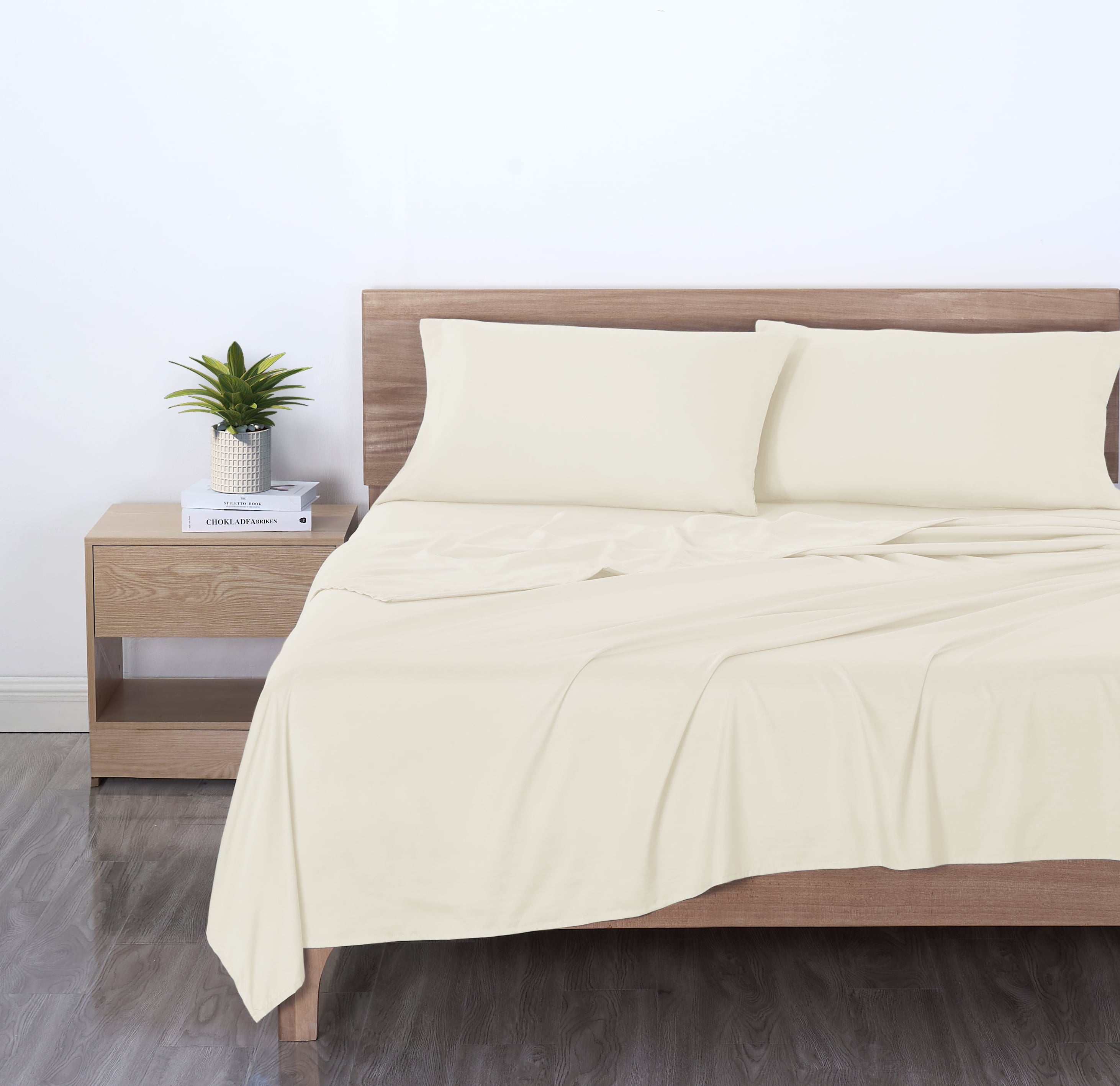 Basic Value Microfiber Bed Sheet Set, Vanilla Dream, Full, 4 Piece - Image 2