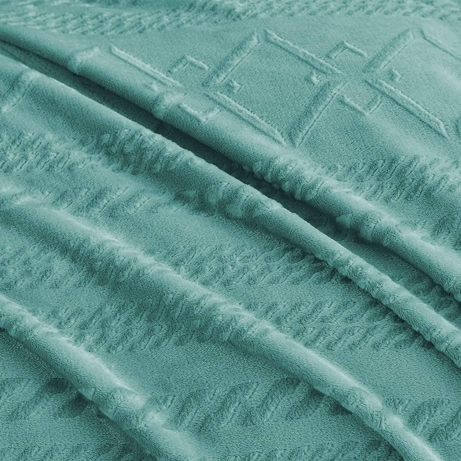 Queen Size Soft Bed Blanket, Warm Fuzzy Luxury Bed Blankets, Decorative Geometry Pattern Plush Throw Blanket for Bed,... - Image 6