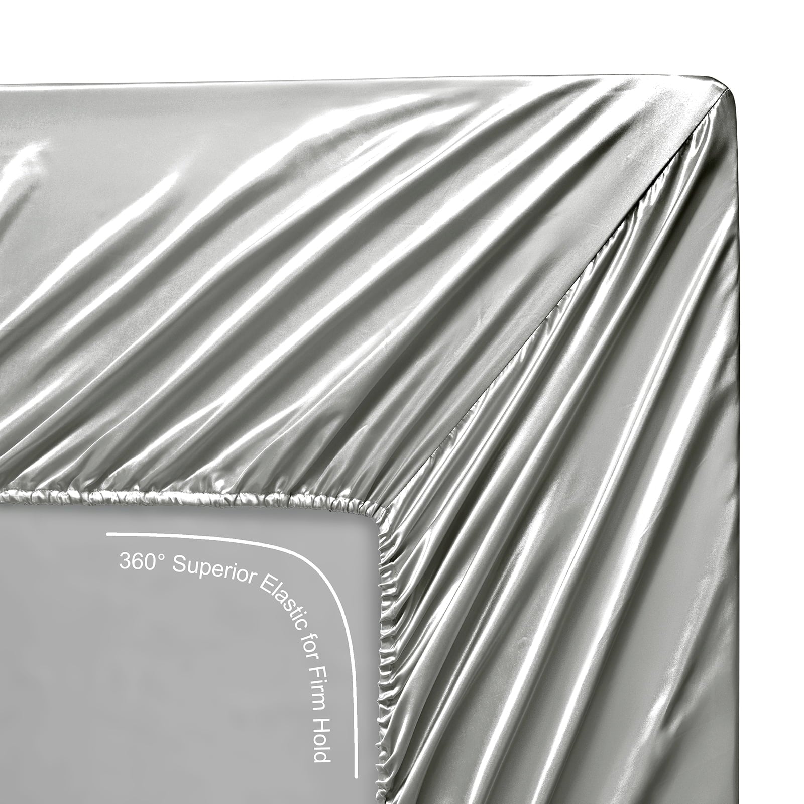 Luxury Satin Sheets Set Full Size Light Gray, 4-Piece Bedding Sets with Deep Pockets - Soft and Smooth Satin Bed Sheets for Ultra Comfort an - Image 5