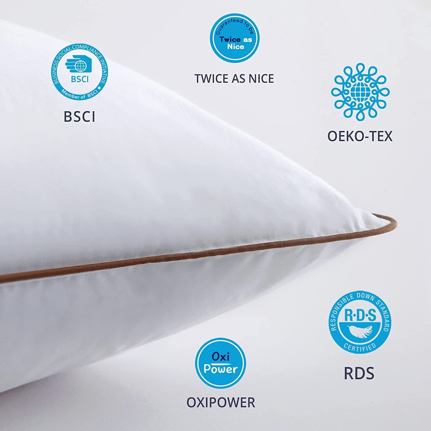 Down Feather Pillows for Bed 20 x 30 Inches Queen Size Set of 2, Medium Firm Luxury Cooling Hotel Collection Feather ... - Image 5