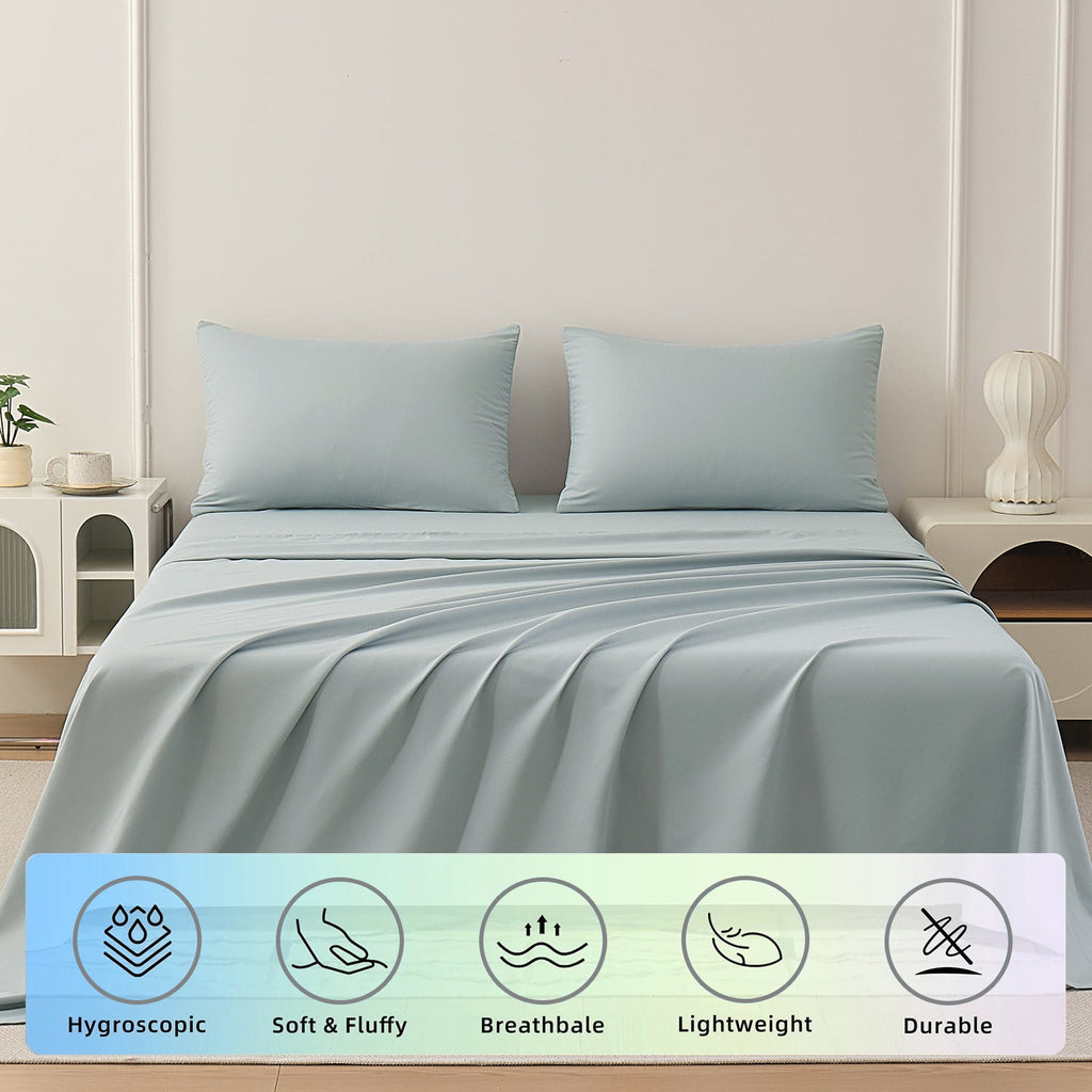 Sheets Set 4 Piece Queen/Full Size Sheet Set, Soft & Lightweight And Breathable ding Set, Fitted Sheet, Flat Sheet & ... - Image 3