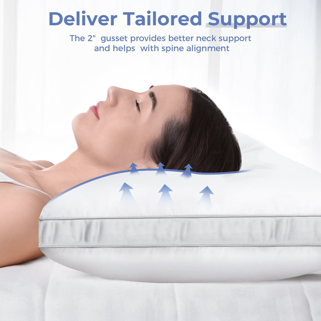 Bed Pillows King Size Set of 2, Luxury Hotel Quality,Fluffy and Supportive Gusseted Bed Pillows for Side, Back, or St... - Image 4
