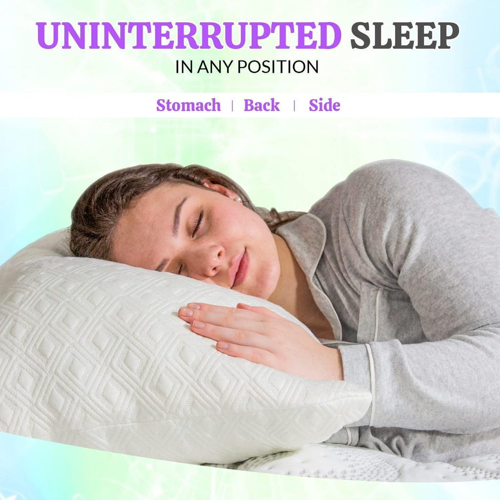King Size Bamboo Pillow, Memory Foam Bed Pillows with Washable Pillowcases, King - Image 5