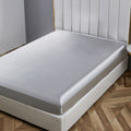 Satin Fitted Sheet King Size 14 Inch Deep Pocket Bed Sheet Silk Sheet Ultra Soft Machine Washable, Light Gray