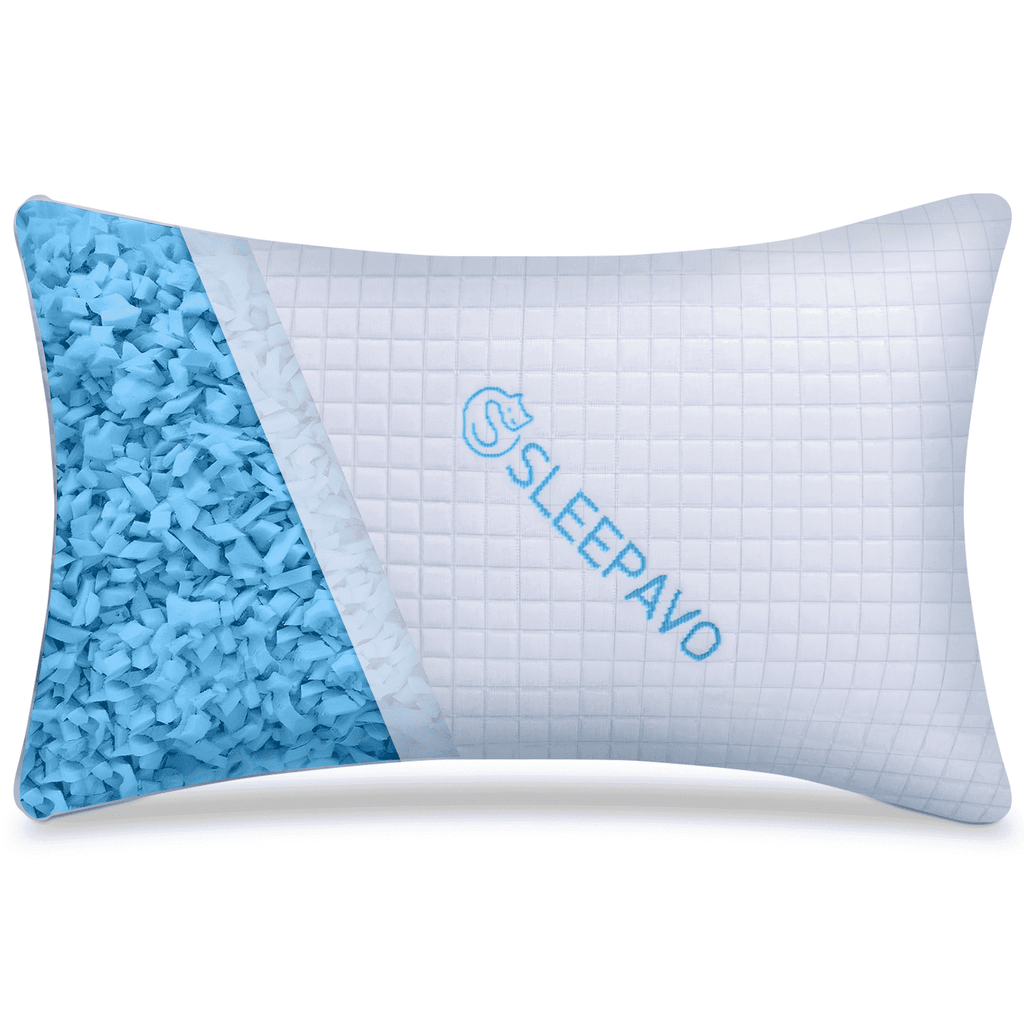 Adjustable Shredded Memory Foam Pillow Queen Size - Soft or Firm Rayon Derived for Side Sleepers, Stomach & Back - Co...