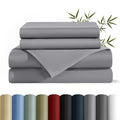 Bamboo Queen Sheet Set, Luxury Soft 4 Pieces Bed Sheets with 18" Deep Pocket, Gray