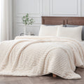 Fleece Queen Comforter Set -Super Soft & Warm Fluffy White Bedding, Luxury Fuzzy Heavy Bed Set for Winter with 2 Pill...