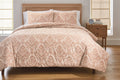Woven Damask 2-Piece Comforter Set, Blush, Full Queen, All Ages