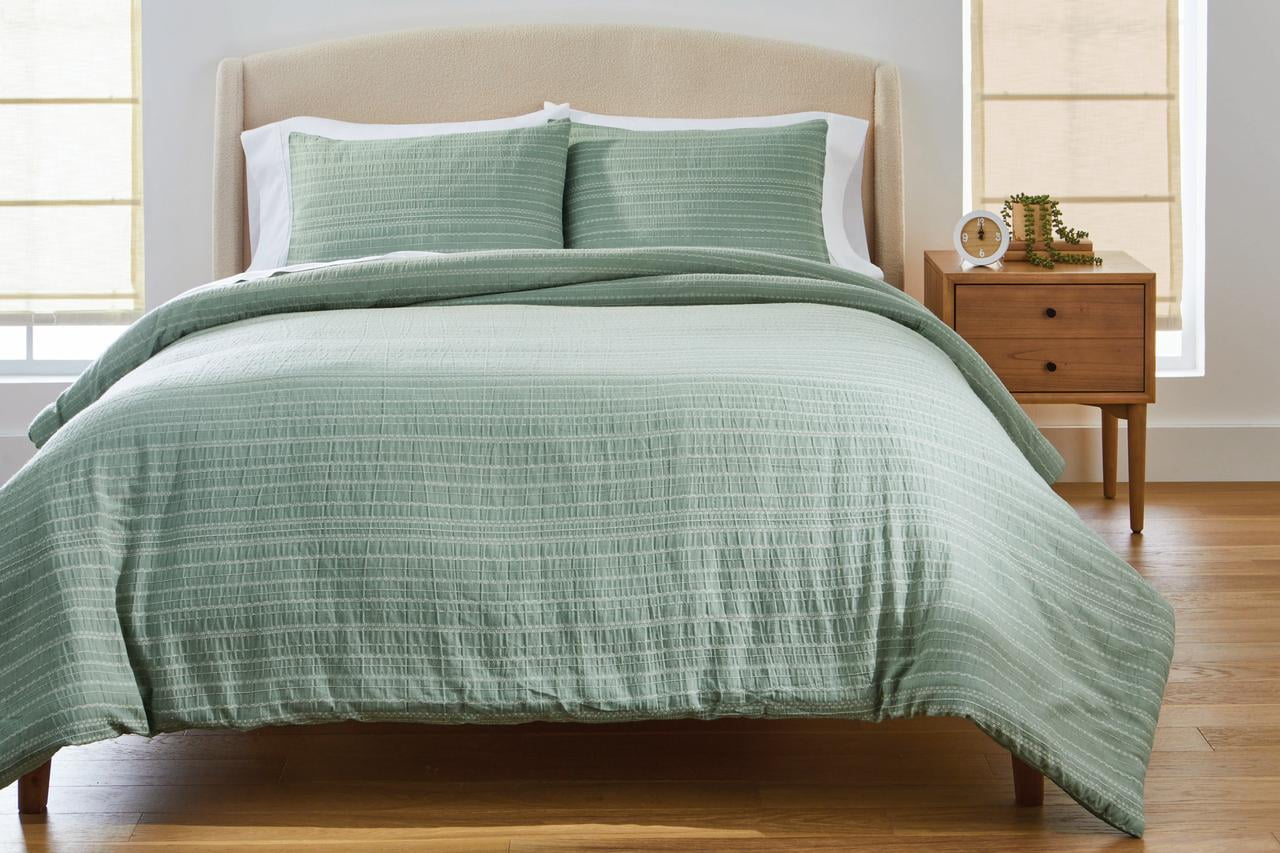 Crafted Woven 3-Piece Comforter Set, Green River, Full Queen, All Ages