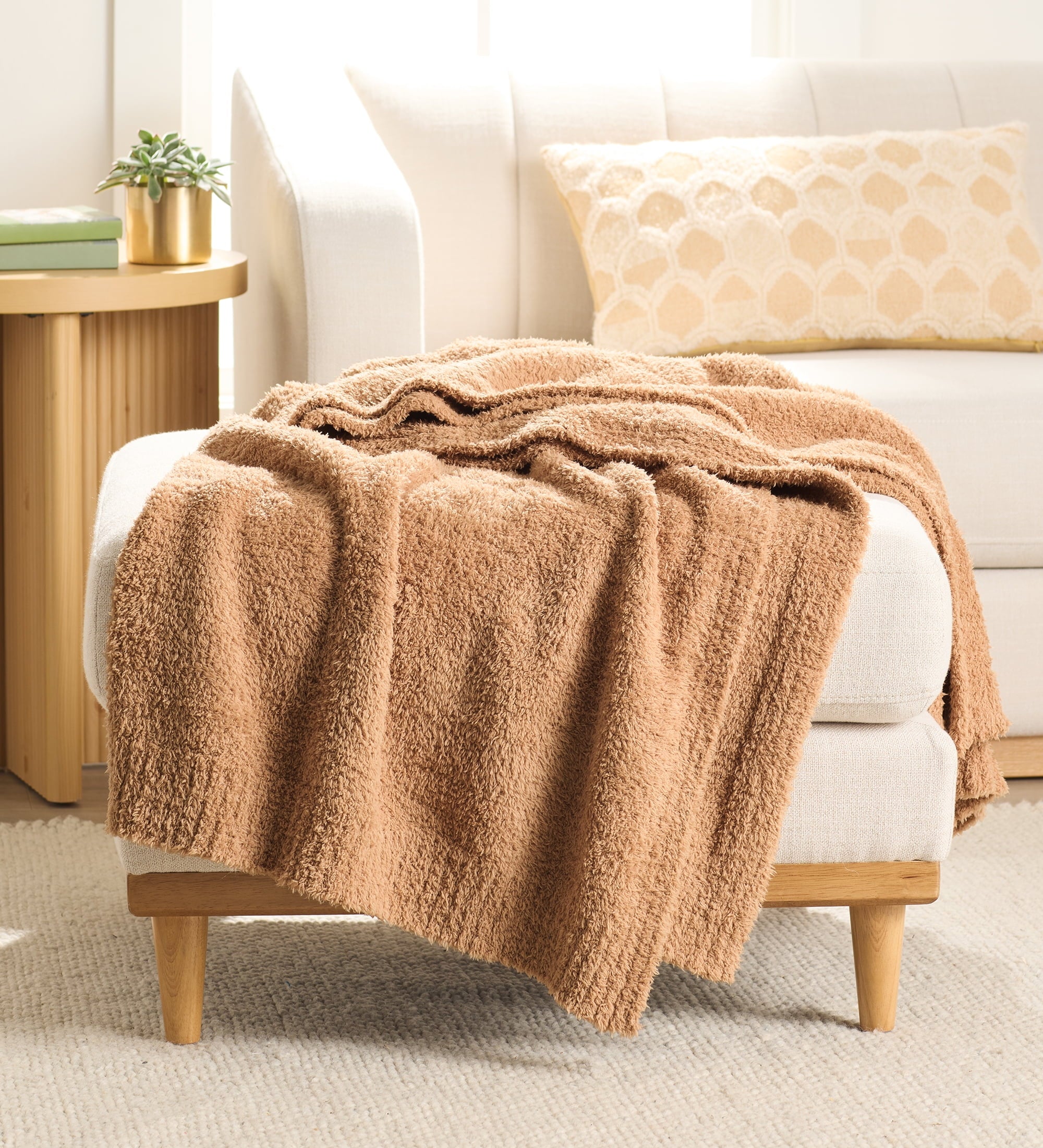 Better Homes & Gardens Cozy Knit Throw, Dark Caramel, 50x72"