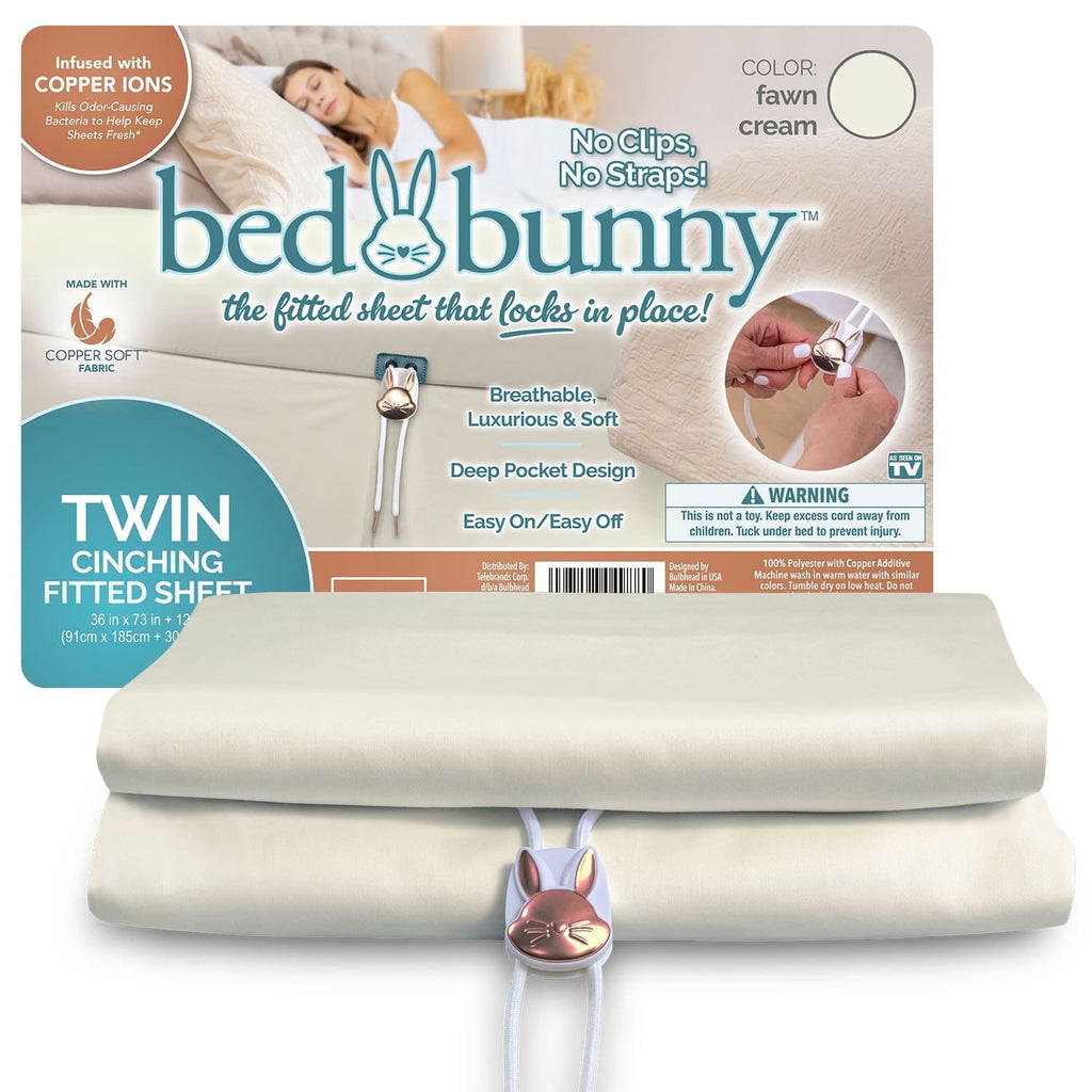 Fitted Bed Sheet With Built-In Compression Cord Locks On Mattresses & Won’t Slip