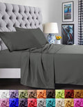 4 Pieces Bed Sheet set Flat,Fitted,Pillowcase , Queen Grey