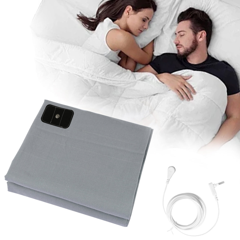 Grounding Sheets for All Mattress Sizes, Grounding Mat for Bed 10% Silver Fiber+90% Organic Cotton Grounding Sheets Sleeping Earth Grounded
