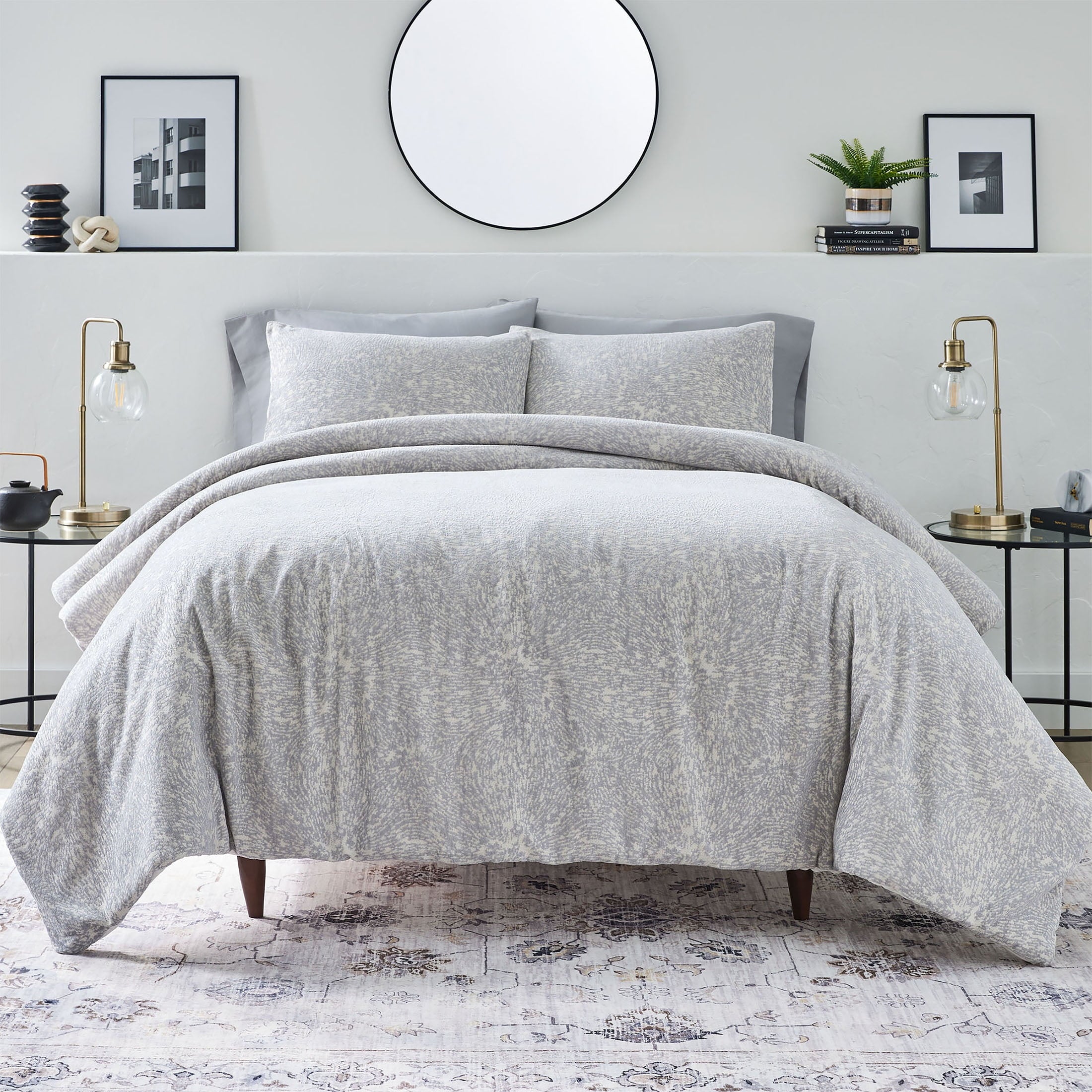 Better Homes & Garden Grey Chenille 3-Piece Comforter Set, Full/Queen, All Ages