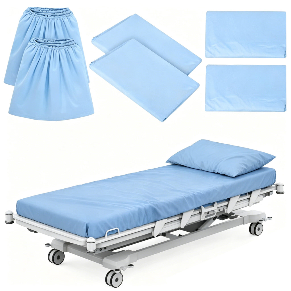 6 Pcs Hospital Bed Sheets Set, Includes 2 Fitted Sheet 84x36x14", 2 Flat Sheets 104x59", 2 Pillowcases 19x29", Soft B...