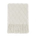 Bourina Rhombus Beige Throw Blanket, Soft and Lightweight, 50"x 60"