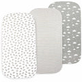 3-Piece 30 Thread Count Gray Jersey Cotton Bed Sheet Set, Bassinet