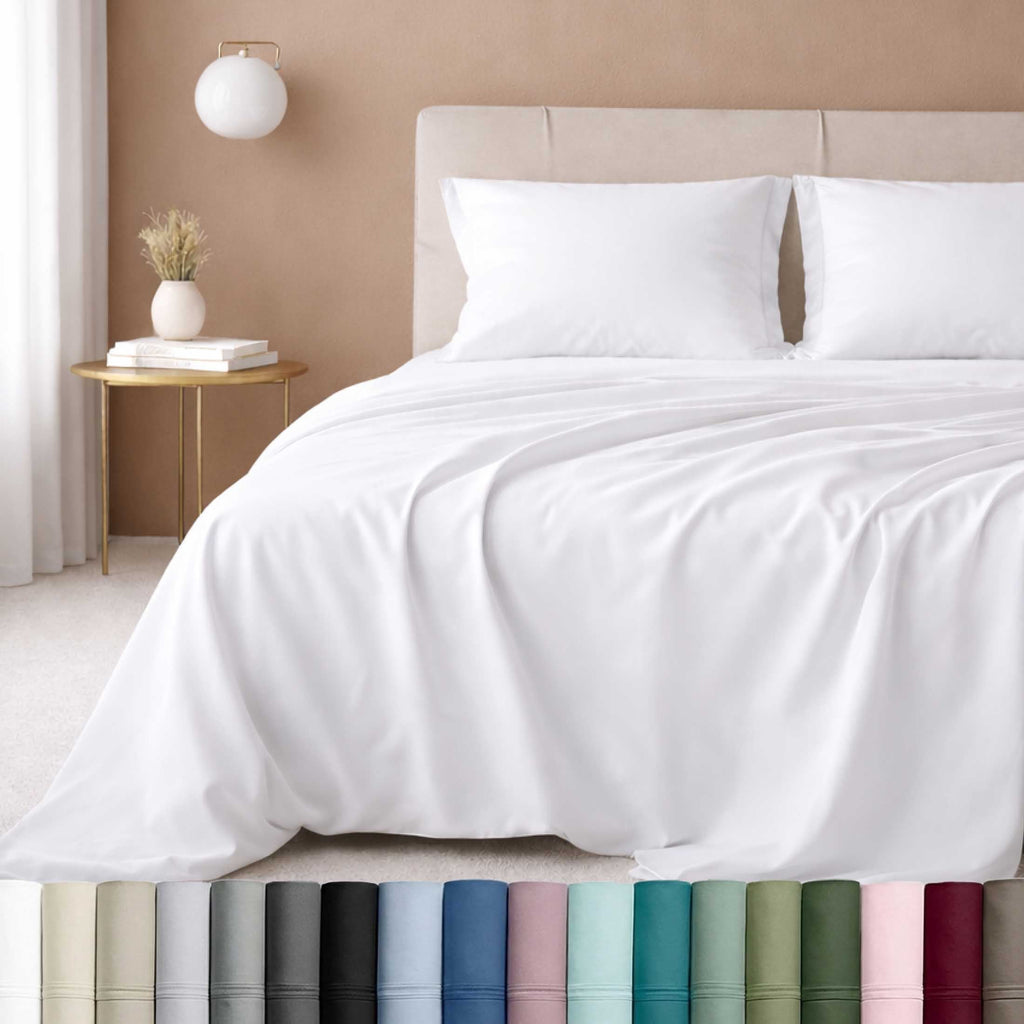 California Design Den 100% Cotton Queen Sheets Set - 600 Thread Count 100% Cotton Sheets Queen, Sateen Deep Pocket Adult/Teen 4 Piece Bed Sh