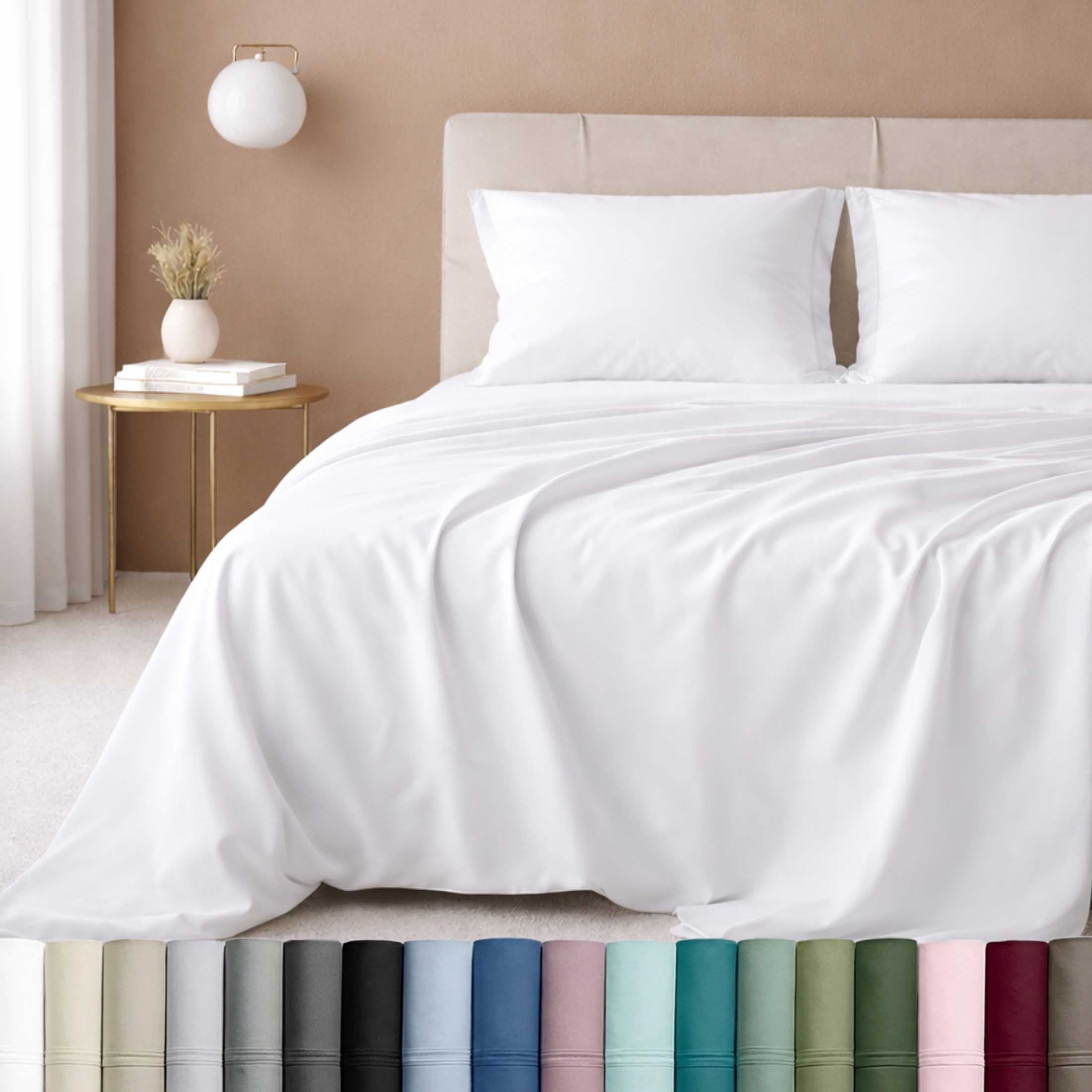 California Design Den 100% Cotton Queen Sheets Set - 600 Thread Count 100% Cotton Sheets Queen, Sateen Deep Pocket Adult/Teen 4 Piece Bed Sh