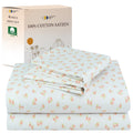 4 Piece Printed Floral Bed Sheets Queen Size Set - 100% Cotton Sheets Queen, Soft Sateen Bedsheets, Deep Pocket Queen...