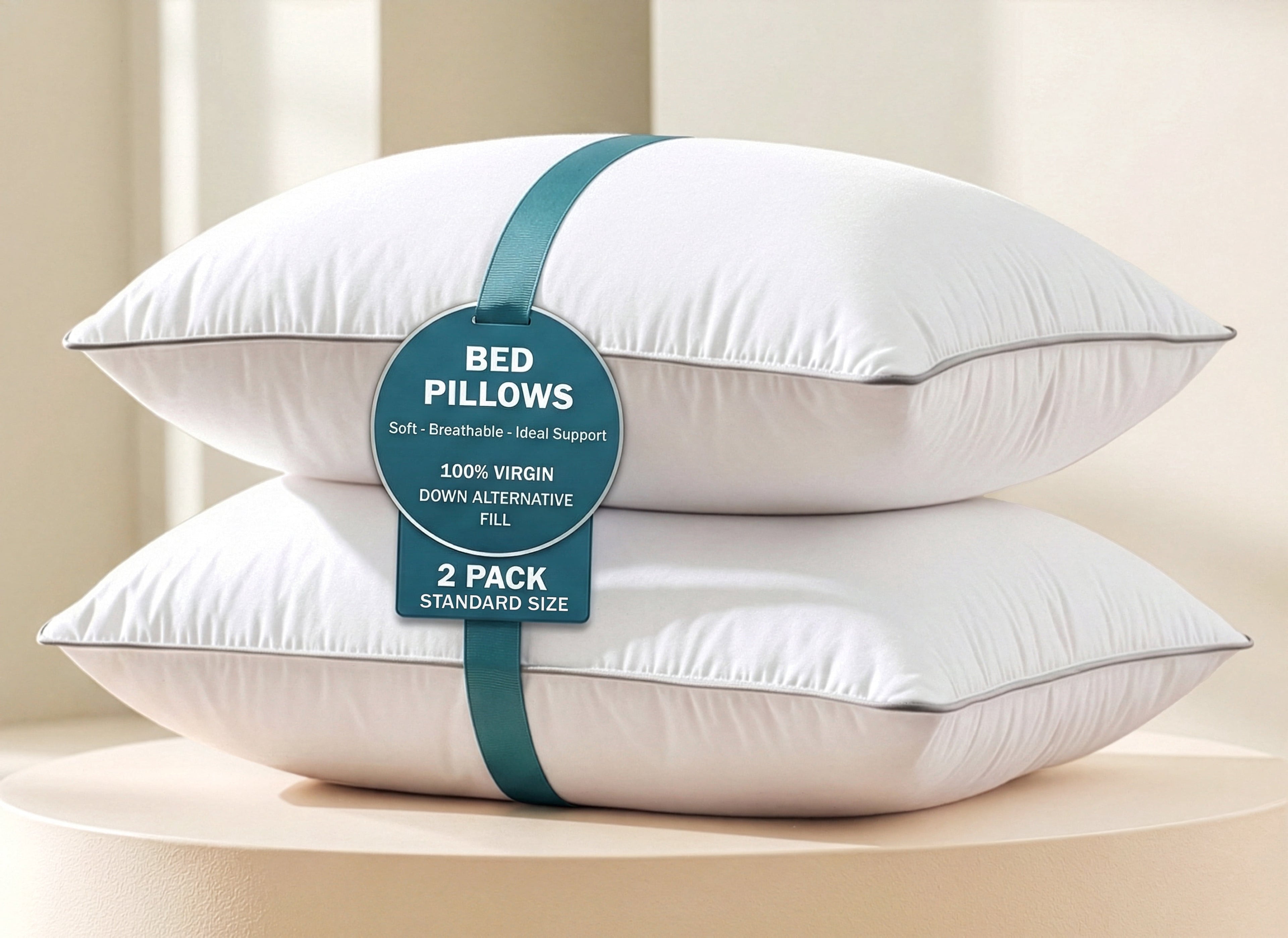 Casa Platino Pillows Standard Size Set of 2 – Standard Pillow, Cooling Comfort, Breathable, Easy Care Machine Washable, Perfect for Everyday