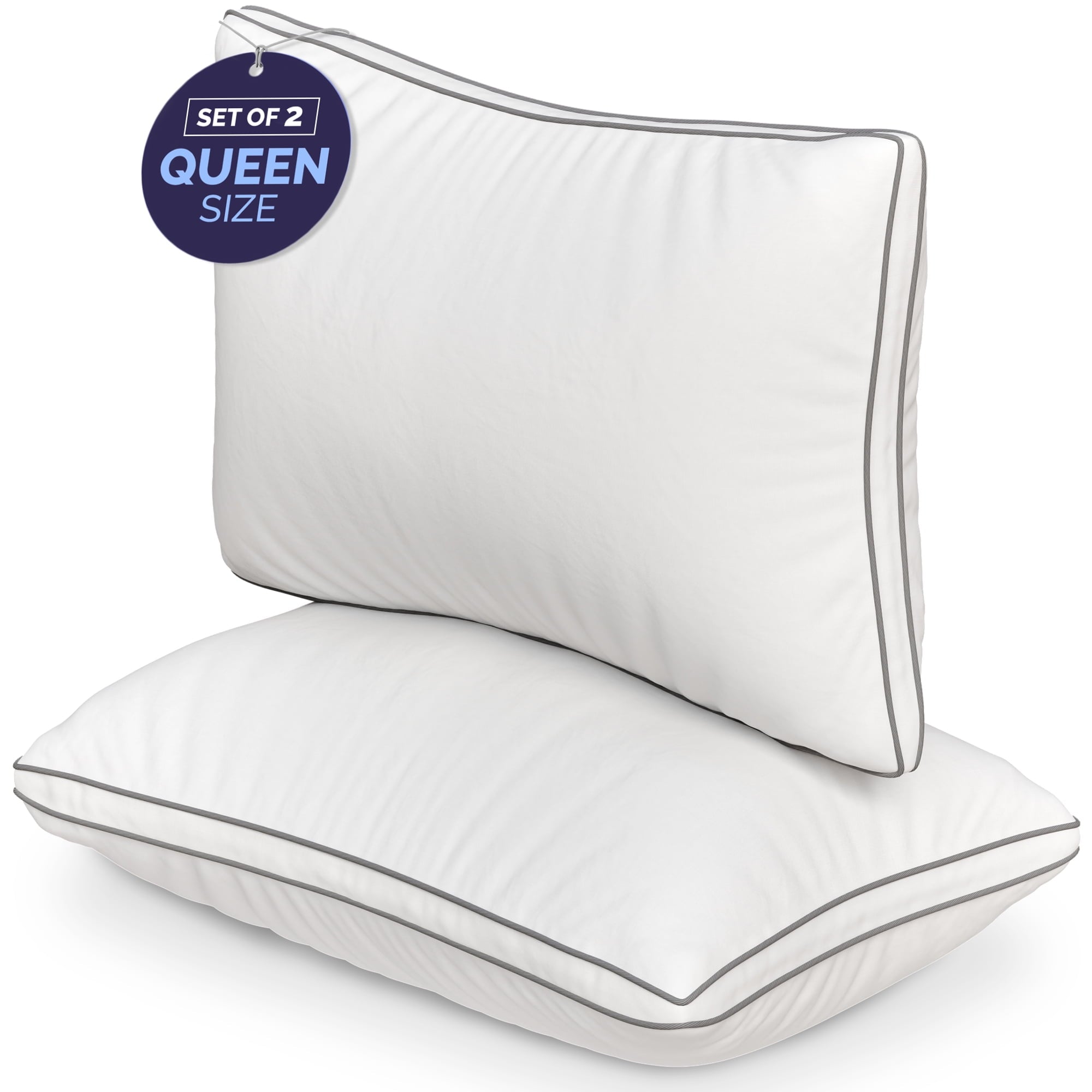 Bed Pillows Queen Size Set of 2 - Luxury Down Alternative Pillow - 5 Star Hotel Pillows for Back, Side and Stomach Sl...