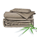 Home 4-Piece Queen Bamboo Bed Sheet Set, 100% Organic Cooling Fabric, 16" Deep Pocket, Taupe