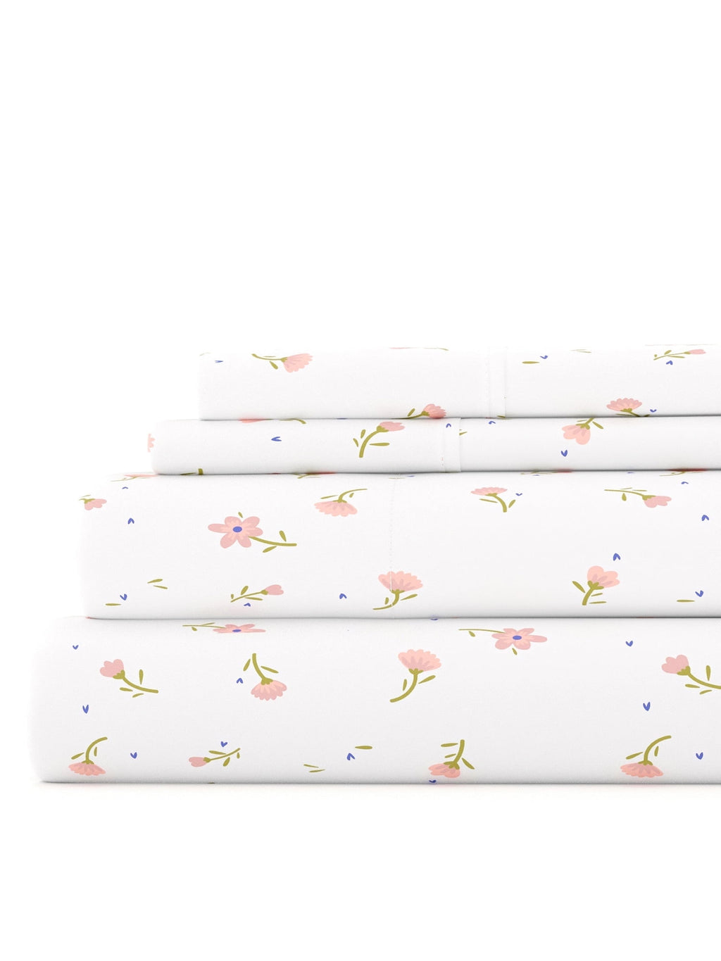 Ultra Soft & Breathable Wrinkle Free Bed Sheets Set - Floral Pink Farmhouse Patterned for Twin Size Bedding by Comfort Canopy