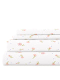 Ultra Soft & Breathable Wrinkle Free Bed Sheets Set - Floral Pink Farmhouse Patterned for Twin Size Bedding by Comfort Canopy