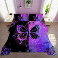 Butterfly Comforter Set Full Size for Girls Kids Teens Black Blue Purple Tie Dye Bedding Set 3 Pieces