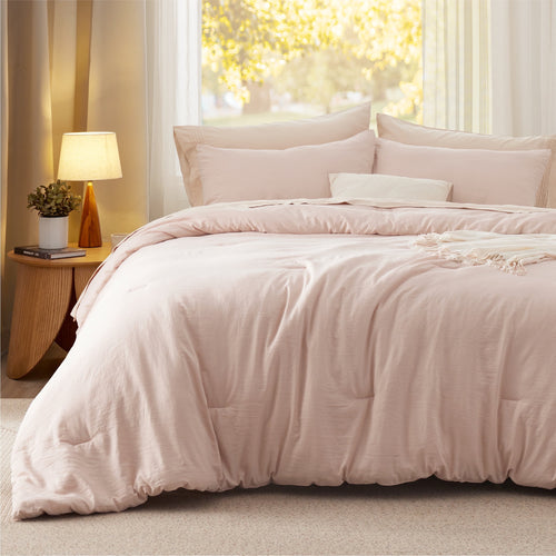 2 Pieces Twin Comforter Bedding Set, Pink Comforter Set for All Seasons, 1 Lightweight Prewashed Comforter and 1 Pill...