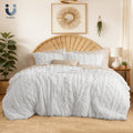 Tufted Boho Comforter Set, 2 Pieces Farmhouse Shabby Chic Embroidery Bed Set, Soft Jacquard Comforter for All Seasons...