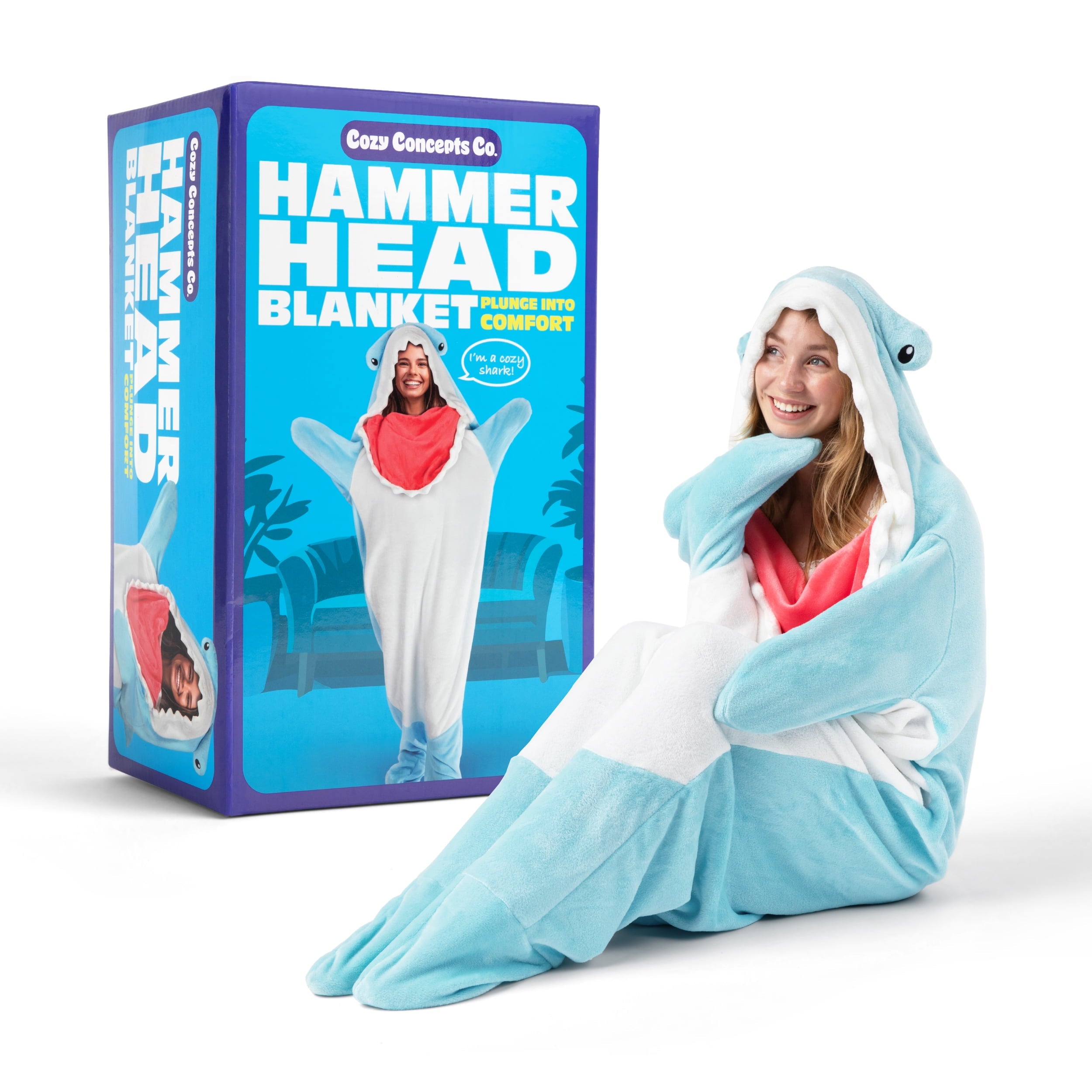 Cozy Concepts Hammerhead Blanket 70" Throw Blanket with Sleeves