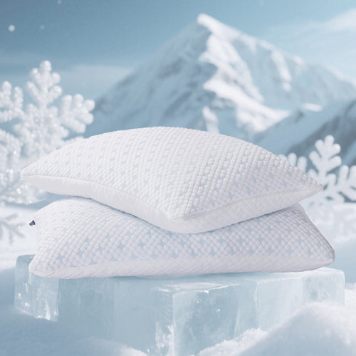 EGOHOME 2-Pack Adjustable Cooling Bed Pillows, Shredded Memory Foam Pillows Set of 2, Standard Queen, Dual Sides