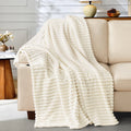 EMONIA White Fleece Throw Blanket for Couch, 320GSM Super Soft Cozy Blankets and Throws, Decorative Fleece Blankets for Women Men Gifts, Thr