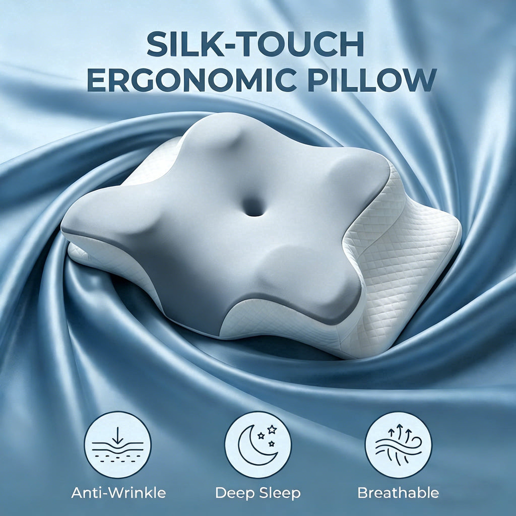 XAirClad Memory Foam Contour Pillows - Neck Pain Relief, Orthopedic Cervical, Breathable Washable Cover