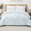 3-Piece Floral King Size Comforter Set, Microfiber Bedding Down Alternative Comforter for All Seasons with 2 Pillow S...