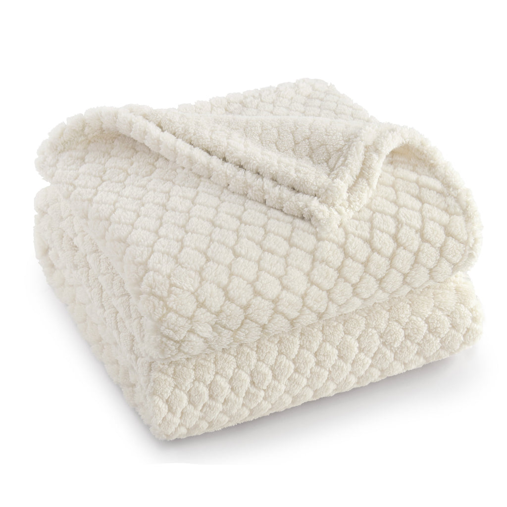 Fleece Throw Blanket for Couch, Super Soft Jacquard Bed Blanket, Lightweight Fuzzy Warm for All Seasons, 50x60 Inches...