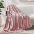 Plush Fuzzy Large Fleece Throw Blanket (50" x 70", Dusty Pink)- Soft, Warm and Lightweight
